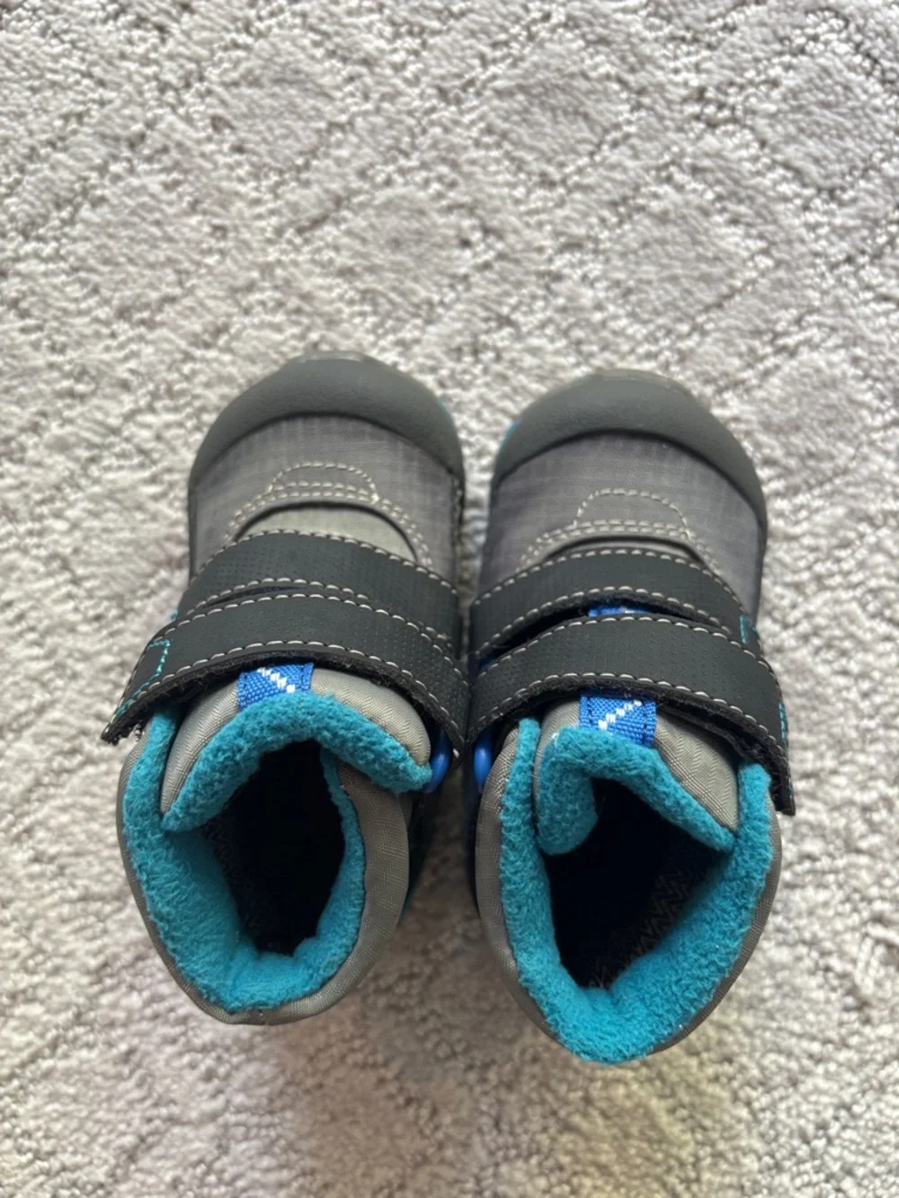 See Kai Run Kids Waterproof Winter Boots in Black with Teal Lining